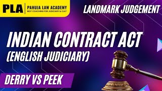 Landmark Judgement Derry v Peek 1889 What wont constitute fraud  Indian Contract Act  Judiciary [upl. by Ardnuhsor98]