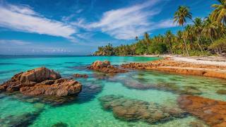 Calm Beach Ambiance Soothing Water Sounds And Birdsong Ambiance  4K ASMR [upl. by Raddy204]