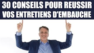 Conseils pour réussir un entretien dembauche avec exemples [upl. by Yrahcaz]