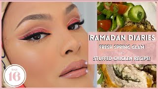 INSANELY PRETTY EID\ SPRING MAKEUP MY FAMOUS STUFFED CHICKEN RECIPE11  Ramadan day 16  CHINUTAY [upl. by Etaner]