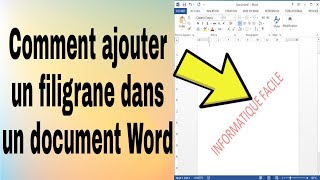 Comment ajouter un filigrane dans un document word [upl. by Ark646]