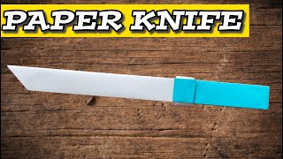 How to Make a Paper Knife Without Scissors and Glue  Paper Weapons Dagger Blade [upl. by Erbas]