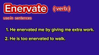 Enervate meaning in Hindi and Urdu  learning English vocabulary  by south asain bonds [upl. by Lavelle]