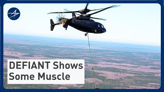 DEFIANT Helicopter Slaloms Lifts External Loads and Demos SingleEngine Capability [upl. by Hasina]