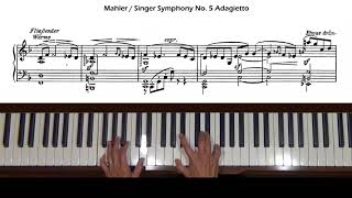 Mahler Symphony No 5 Adagietto arr Singer Piano Tutorial [upl. by Rehnberg]