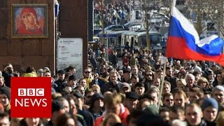 Russia protests Crowds take to streets over corruption  BBC News [upl. by Merralee]