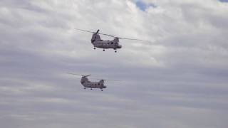 CH46 Sea Knights and AH1W Super Cobras flyby at the 2009 Miramar Air Show [upl. by Kaylyn]