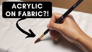 Can ACRYLIC Paint Be Used on Fabric 👕👗  NO MEDIUMs  Part 1 [upl. by Rafa285]