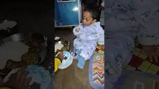 Baby cake cutting with handspahariamon viral birthdaycake viralvideo shorts ytshorts [upl. by Ulric590]