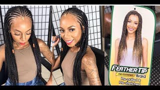 259 BOBBIBOSS FeatherTip Braid on SHORT curly HAIR [upl. by Namrej772]