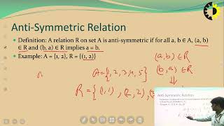 TYPES OF RELATIONS  DISCRETE STRUCTURES AND THEORY OF LOGIC  LECTURE 01 BY MR ANUPAM KUMAR SAINI [upl. by Adnorhs856]