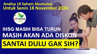 Analisa 10 Saham Akumulasi Untuk Senin 18 November 2024 Mana Paling Menarik Dari SahamSaham Ini [upl. by Yanffit]