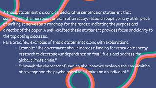 What is THESIS STATEMENT Definition with Examples Urdu  Hindi [upl. by Toille965]