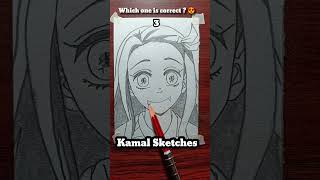 Demon Slayer  Which one is correct for NEZUKO KAMADO 💯 demonslayer drawing shorts diy art [upl. by Nappie]