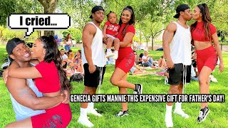 GENECIA GIFTS MANNIE THIS EXPENSIVE GIFT FOR FATHERS DAY MANNIE AND GENECIA VLOG [upl. by Tnarud599]