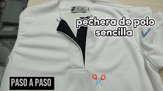 PECHERA DE CAMISETA POLO SENCILLA SUPER FACIL DE CONFECCIONAR [upl. by Breana]