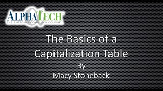 The Basics of a Capitalization Table [upl. by Eicats]