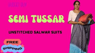 🛍️💫SEMI TUSSAR CHURIDAR MATERIALS👌🏼🫶🏼 [upl. by Aihsatan]