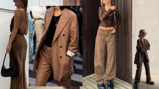 Brown editions  Brown outfits ideas brown aesthetic viral trandingviralvideo outfitideas [upl. by Ijar]