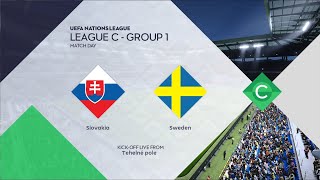 Slovakia vs Sweden  202425 UEFA Nations League  PES 2021 [upl. by Dnomad695]