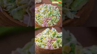 Cabbage and ham salad recipe 😋😋😋saladrecipe weightloss [upl. by Pellet]