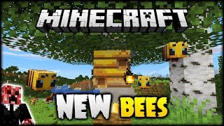 NEW BEES HIVES amp HONEY ADDED TO MINECRAFT 115 Minecraft [upl. by Adnohr]