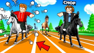 ROBLOX CHOP AND FROSTY RACE IN HORSE RACE SIMULATOR [upl. by Pegma]