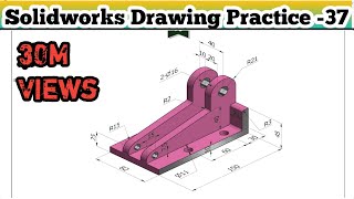 Drawing in Solidworks class  37  Solidworks Drawing for Beginners  Solidworks [upl. by Aim]