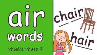 air Words  Phase 3 Phonics [upl. by Elvis]