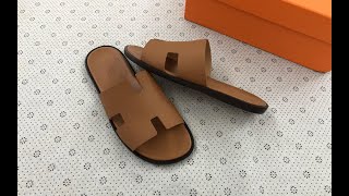 Hermes Mens Izmir Sandals Brown Review [upl. by Sicular]