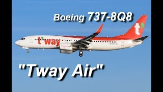 Boeing 7378Q8 quotTway Airquot посадка руление и взлёт во Владивостоке [upl. by Riggs]