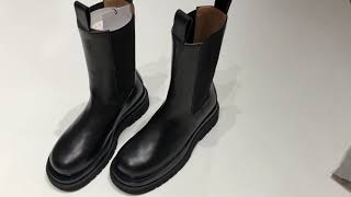 Bottega Veneta MIDCALF BOOTS IN STORM CUIR Unboxing [upl. by Ymmas]