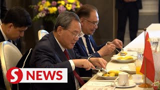 PM Anwar promotes Malaysian food to Chinese delegation on official visit [upl. by Aiekam203]