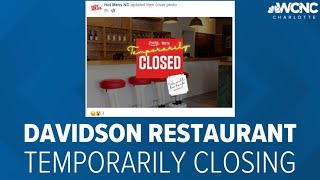 Davidson restaurant temporarily closing [upl. by Valentine]