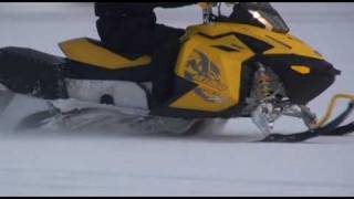 Carving in loose snow 2008 Ski doo REV XP 800 R with RAD Technology [upl. by Ardnaz845]