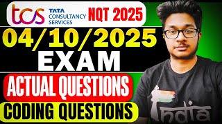 TCS NQT 2025 04102024 Exam Asked Questions  TCS NQT 2025 Shift Questions [upl. by Neal]