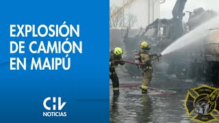 UN TRABAJADOR HERIDO  Explosión de camión al interior de una planta de gas en Maipú  CHV Noticias [upl. by Eednarb]