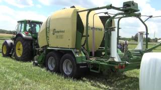 John Deere 6420 w Krone Comprima CV 150 XC East Berlin PA [upl. by Nossila]