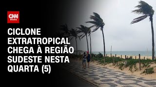 Ciclone extratropical chega à região Sudeste  CNN NOVO DIA [upl. by Atekal]