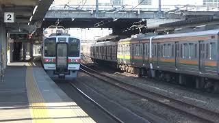 【中央本線】313系8000番台B202編成211系5000番台K113編成K11編成 普通名古屋行きamp211系5000番台K115編成K110編成K4編成 普通高蔵寺行き ＠春日井 [upl. by Gnuhc]