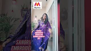 Partywear anarkali suit from MyntraSangria reelsmyntra karwachauthoutfit diwalianarkalireels [upl. by Elyad]