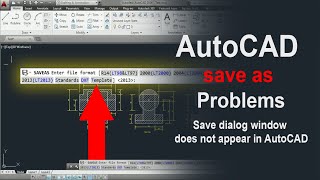 How to fix Autocad save as problem  Save Open Save as  dialog window does not appear in AutoCAD [upl. by Ralyat226]