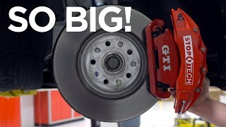 2018 VW GTI MK75  We Installed MASSIVE Brakes [upl. by Attener195]