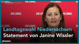 NiedersachsenWahl Janine Wissler Die Linke zur Wahlniederlage am 091022 [upl. by Ydal45]