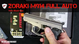 Zoraki M914 Full Auto Blank Gun 9mm  MaxArmory [upl. by Aihtniroc655]