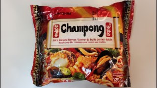 Korean Instant Ramen  Nongshim Champong Spicy Seafood Flavor  Unpack amp Cook 4K [upl. by Emolas]