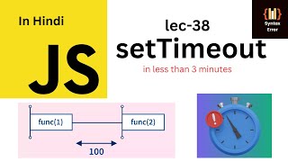 Learn setTimeout in JavaScript In less Than 3 Minutes 38 [upl. by Enihpesoj]