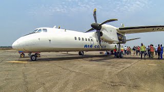 Congo takeoff and landing Brazzaville to Ouesso Xian MA60 [upl. by Pravit]