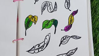 How to draw and color carved 🍂leaves [upl. by Sile619]