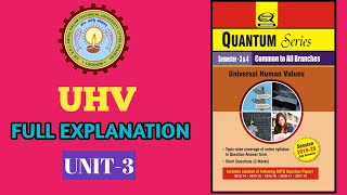 UHV UNIT  3 AKTU FULL EXPLANATION MOST IMPORTANT QUESTIONS UHVAKTU UNIVERSALHUMANVALUES [upl. by Siulegroj98]